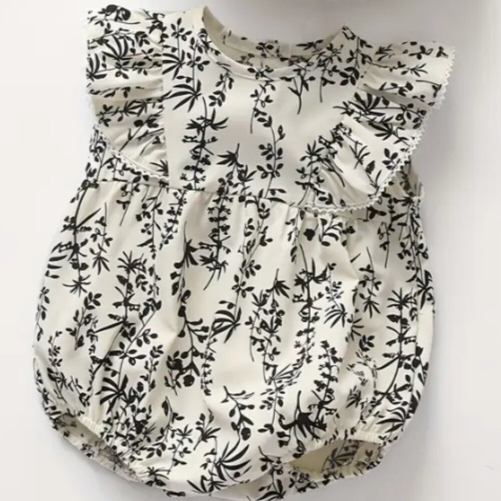 Girls Two Piece Summer Set, Cotton Romper, Baby Girls Clothing, Baby Summer